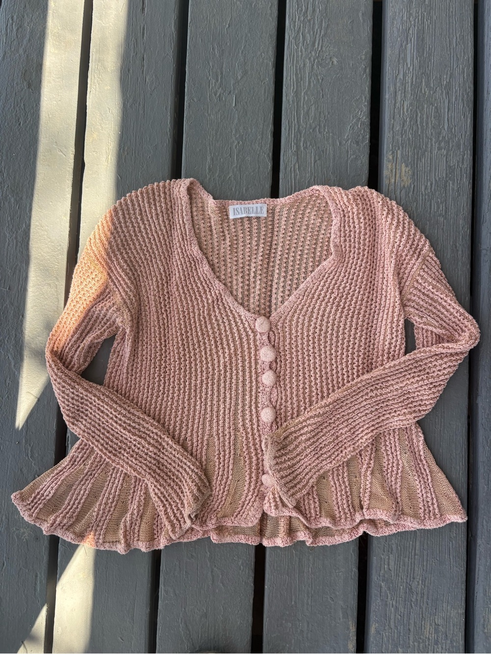 Women's Dusty Rose Knit Button-Front Sweater